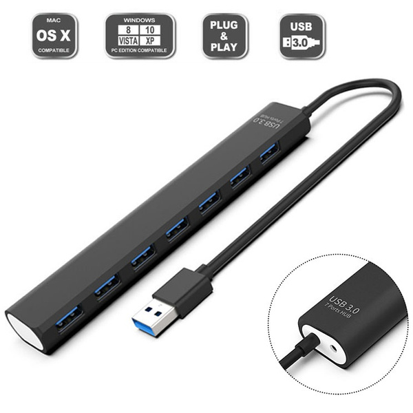 7 Ports USB 3.0 Hub for PC Laptop MultiPort Socket 7Port Expansion Smart Splitter Wish