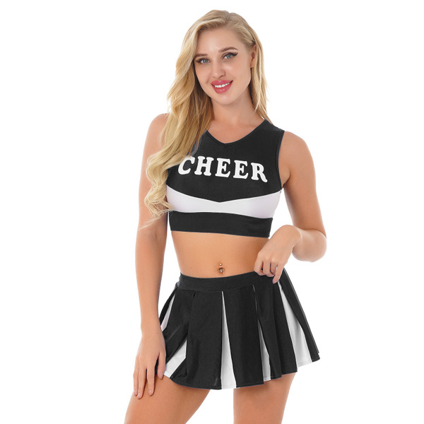 Women’s Schoolgirl Role Play Costume School Uniform Outfit Cheerleading ...