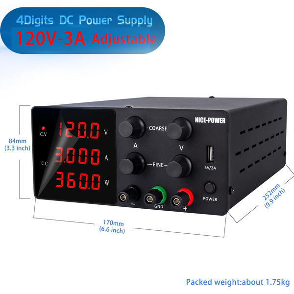 120V 3A Digital DC Adjustable Switching Power Supply Adjustable Mini