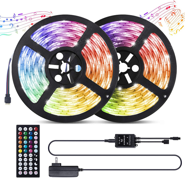 RGB LED Sound Sync Adhesive Strip Lights with Remote Controls, Music