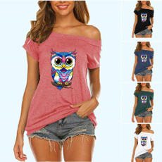 Owl, Fashion, print t-shirt, Summer