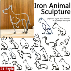 irondogsculpture, ironcatsculpture, Decoración del hogar, Office