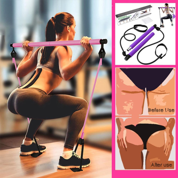 Pilates Resistance Band And Toning Bar Home Gym, Portable Pilates