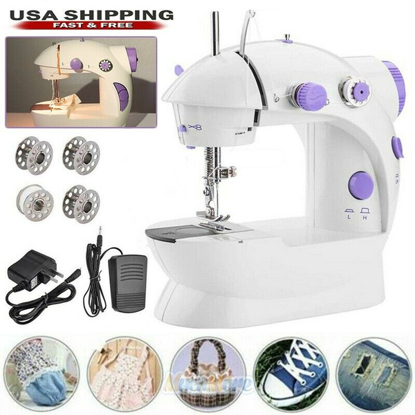 Portable Desktop Mini Electric Led Sewing Machine Hand Held Household 