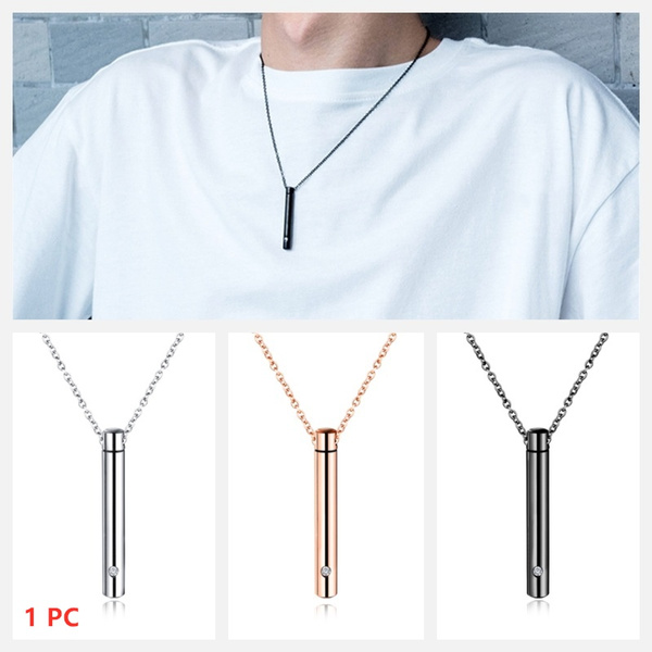 1PC Titanium Steel Urn Necklace Memorial Creative Open Stainless Steel