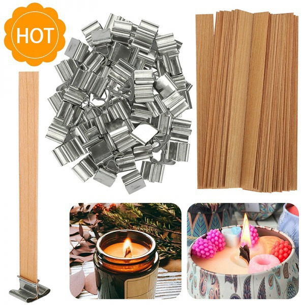 Sets DIY Wooden Candle Wicks Core Sustainer for Candles Making Supplies