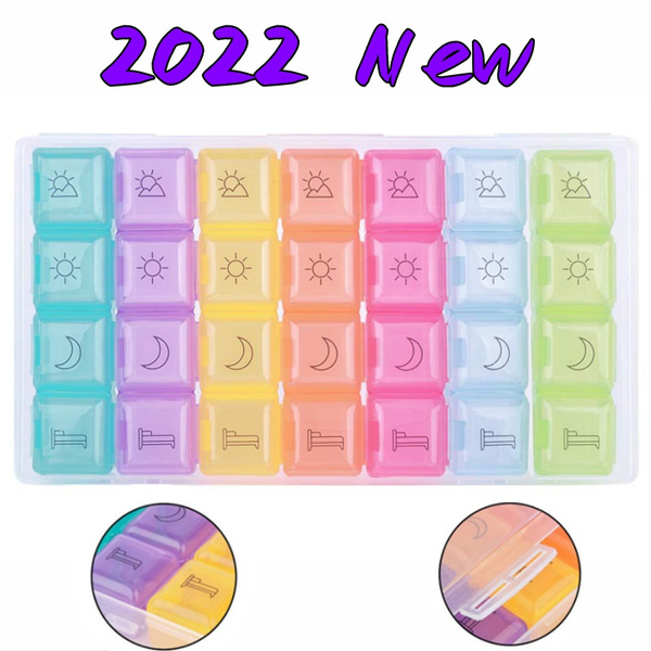 2022 New Pill Box 7 Day Weekly Pill Box Storage Container Medicine Box