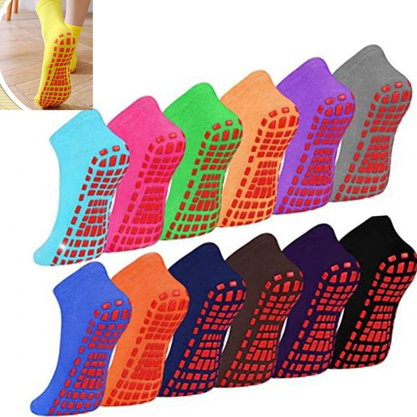 1 Pair Non Slip Skid Socks Slipper Socks with Grippers for Hospital Yoga  Pilates Playground (Kids Women Men Elderly)