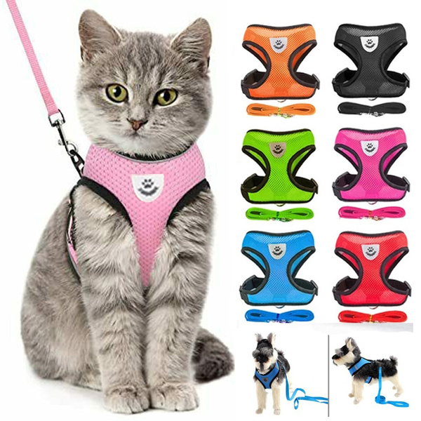 Cat Harness with Leash Set for Walking Cat Puppy Dog Mesh Vest Harness for  Small Medium Cats Dogs Pet Supplies