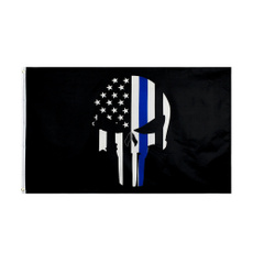 Blues, policeskull, skull, skullflag