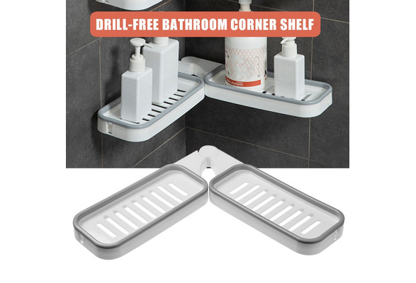 1PC Bathroom Corner Punch-Free Rack Wall Mounted Storage Rack Suction  Holder