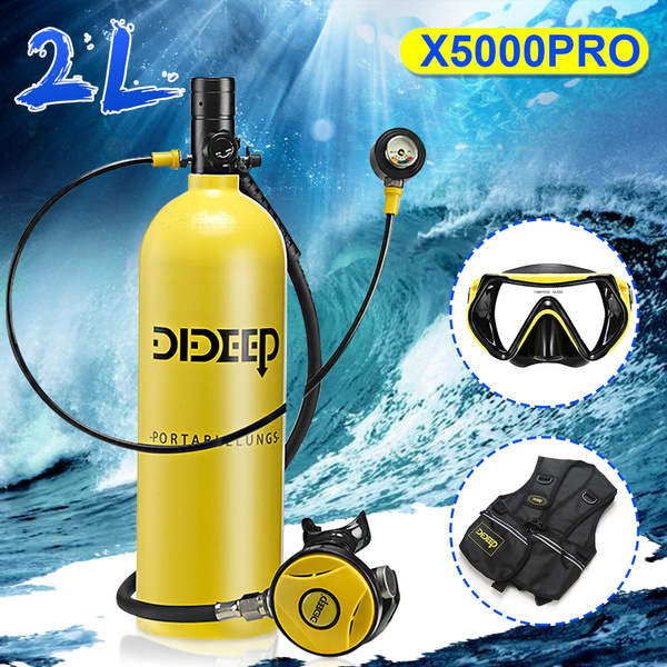 2L X5000pro Portable Scuba Diving Oxygen Cylinder Snorkeling Respirator ...