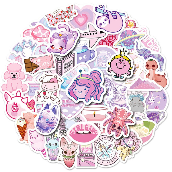 10/25/50PCS Cute Pink Stickers Aesthetic Kawaii VSCO Stickers ...