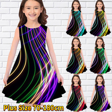 rainbow, girls dress, Plus Size, childrenslongskirt