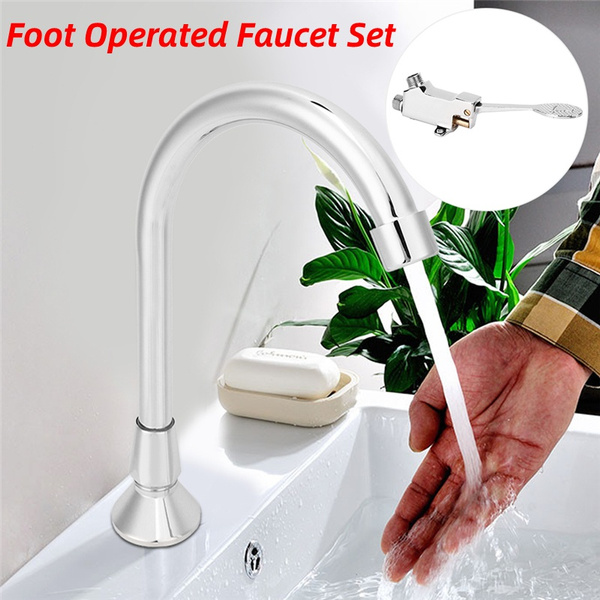 Household Bathroom Basin Foot Pedal Faucet Set MedicalLaboratory