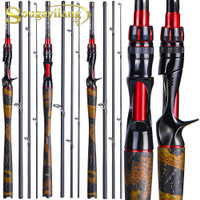 Sougayilang 1.8-2.4m Telescopic Fishing Rod Ultralight Weight Spinning/Casting  Rod Carbon Fiber Fishing Pole