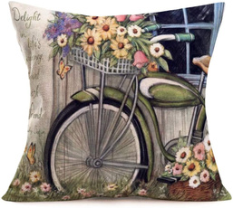 Beautiful, butterfly, Bicycle, Cushions
