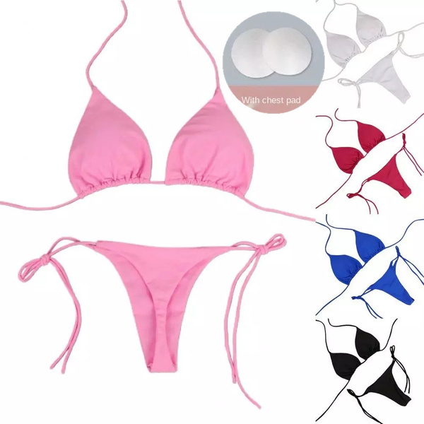 Women Sexy Bikini Sets Solid Tie