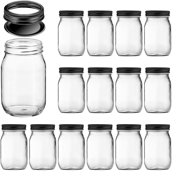 16oz Glass Jars With Airtight Lids And Bands, Canning Jars 16 oz With