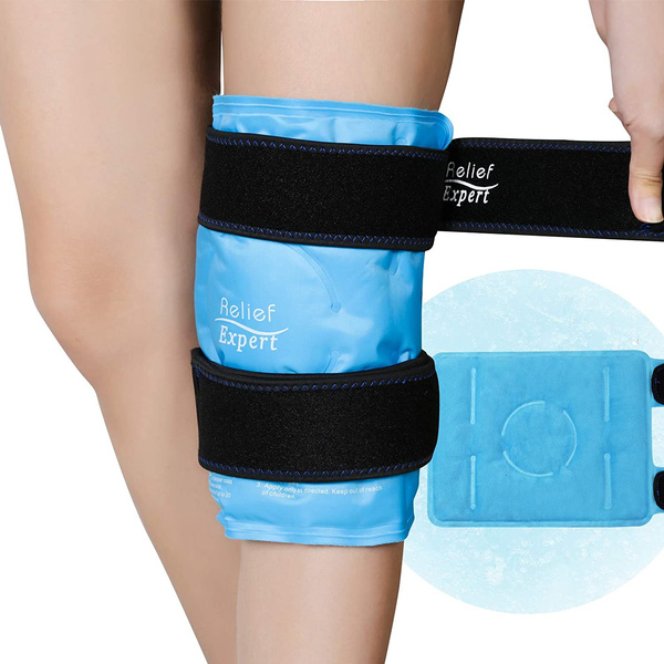 Knee Ice Pack for Injuries Reusable Gel Cold Pack Knee Wrap Around Knee ...