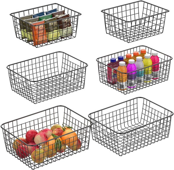 Wire Basket, 6 Pack Wire Baskets for Storage Durable Metal Basket