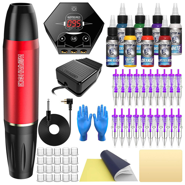 Tattoo Pen Kit Rotary Tattoo Kit for Beginners 20pcs Tattoo