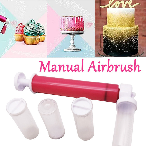 Hidyliu Manual Cake Airbrush Pump Cake Coloring Duster Cake Decorating  Tools DIY Baking Spray Icing Coloring Tube Tool for Cakes Glitter Family  Store