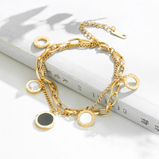 Charm Bracelet, ladiesbracelet, gold, Stainless Steel