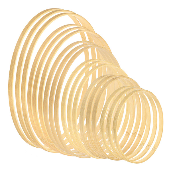 6/7/8/9/10/12 Inch 6 Size Wooden Bamboo Floral Hoop, 18Pcs in 1 Set ...