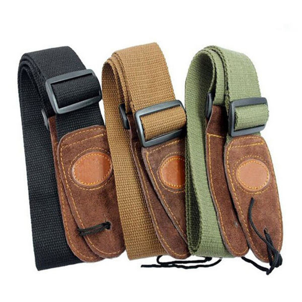 Electric Acoustic Leather Head Guitar Straps Pure Cotton Material ...