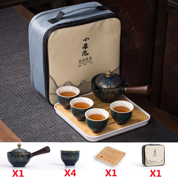Teaware Chinese Tea Set Gong fu Tea Sets Portable Teapot Set with 360 Rotation Tea Maker and
