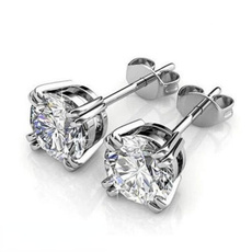 Sterling, Women, DIAMOND, moissanite earrings