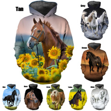 horse, Casual Hoodie, womens hoodie, Sleeve