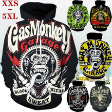 3D hoodies, Plus Size, monkey, gasmonkeygaragesweatshirt