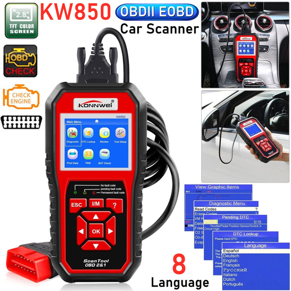 KW850 OBDII OBD2 EOBD Car Automotive Erase/Reset Fault Codes Diagnostic ...