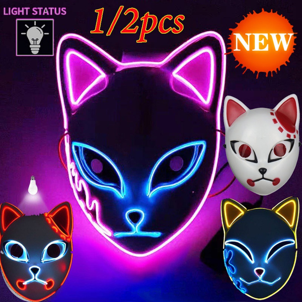 New 1/2PCS LED Glowing Mask of Ghost Extinction Blade Fox Mask Hot ...