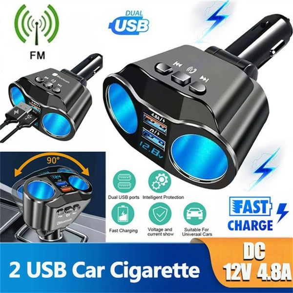 Dual USB 2 Way Auto Car Cigarette Lighter Socket Splitter Charger MP3 Player