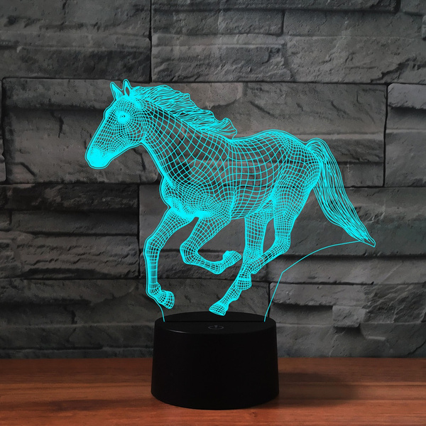 Personalized Horse Girl Acrylic Night Light - Gift Idea For Horse Lover - I Love You To The Barn And Back main image 0