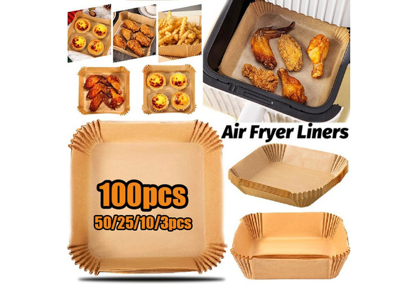 100/50/25/10/3pcs Air Fryer Disposable Parchment Paper Liner Non