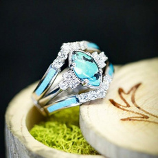 Sterling, Turquoise, DIAMOND, wedding ring