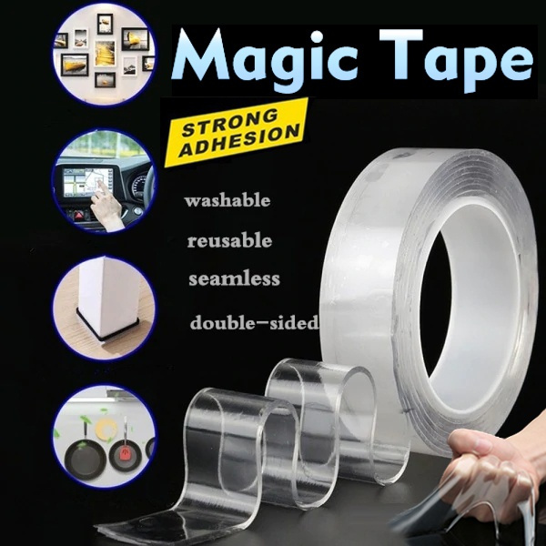 Double Sided Tape Heavy Duty Nano Tape Double Sided Mounting Tape for Walls,  Traceless Removable Carpet Tape Transparent Tape