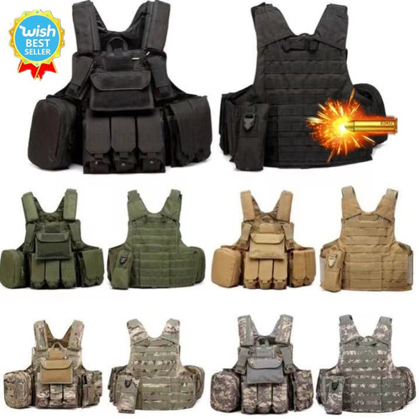 Airsoft Military Tactical Vest Molle Combat Assault Plate Carrier ...