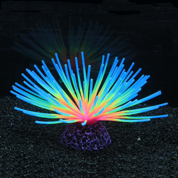 Aquarium Imitative Rainbow Sea Urchin Ball Artificial Silicone Ornament ...