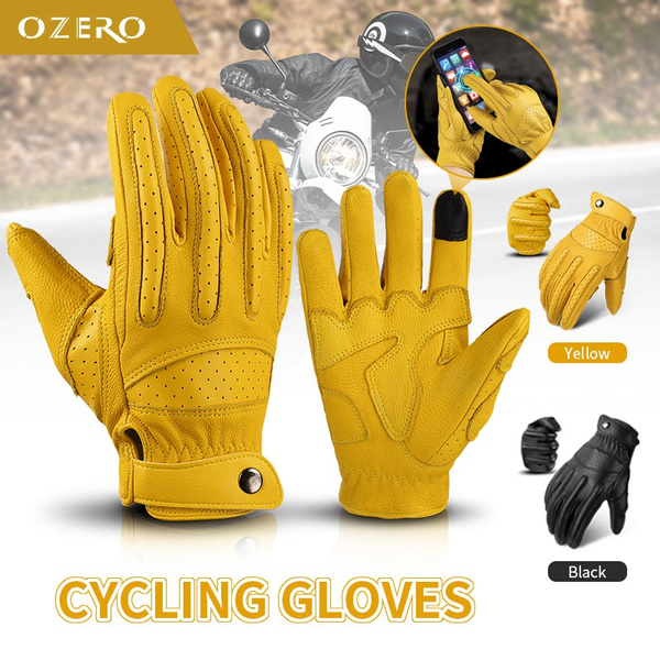 Ver insectos Precursor Comprensión OZERO New Cycling Gloves Touch Screen Gloves Leather Motorcycle Glove  Outdoor Full Finger Cycling Mountain Bicycle Guantes Moto Gloves | Wish