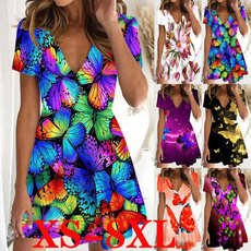 Summer, printeddres, plus size dress, Dress
