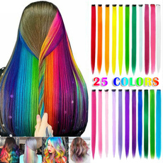 wig, rainbow, Hairpieces, Clip