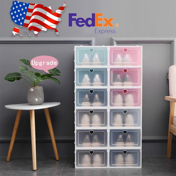 12pcs Foldable Plastic Transparent Shoe Box Combination Stackable ...