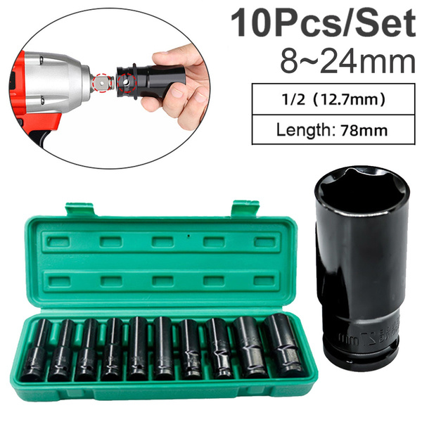 10Pcs/Set Extension Sleeve Hexagonal Pneumatic Socket Head for Electric ...