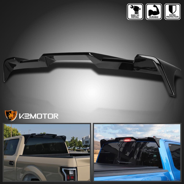 Fits 2015-2020 Ford F150 F-150 Glossy Black Rear Window Roof Spoiler ...