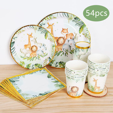 Plates, Animal, Cup, Party Tableware